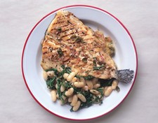 Grilled Trout with White Beans and Caper Vinaigrette