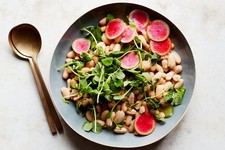 White Beans with Radishes, Miso and Greens