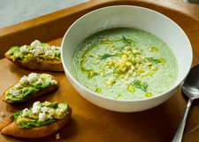 Chilled Cucumber Soup with Avocado Toast