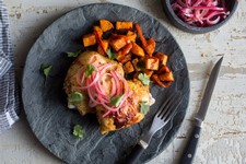 Sheet Pan Chicken with Sweet Potatoes and Peppers