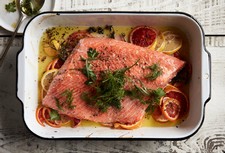 Slow-Roasted Citrus Salmon With Herb Salad