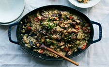 Baked Barley Risotto With Mushrooms and Carrots