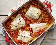 One-Pan Roasted Fish With Cherry Tomatoes