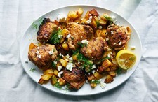 Sheet Pan Chicken and Potatoes with Feta, Lemon, and Dill