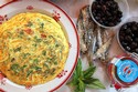 Greens Frittata with Mozzarella and Prosciutto