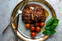 Grilled Pomegranate-Glazed Chicken with Tomato Salad