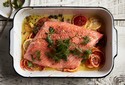 Slow-Roasted Citrus Salmon With Herb Salad