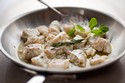 Olive Oil Poached Halibut Nuggets with Garlic and Mint