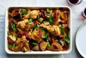 Baked Chicken With Potatoes, Cherry Tomatoes and Herbs