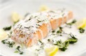 Poached Salmon with Fresh Morel Mushrooms, Tarragon, and Cream