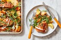 Sheet-Pan Chicken With Potatoes, Arugula and Garlic Yogurt