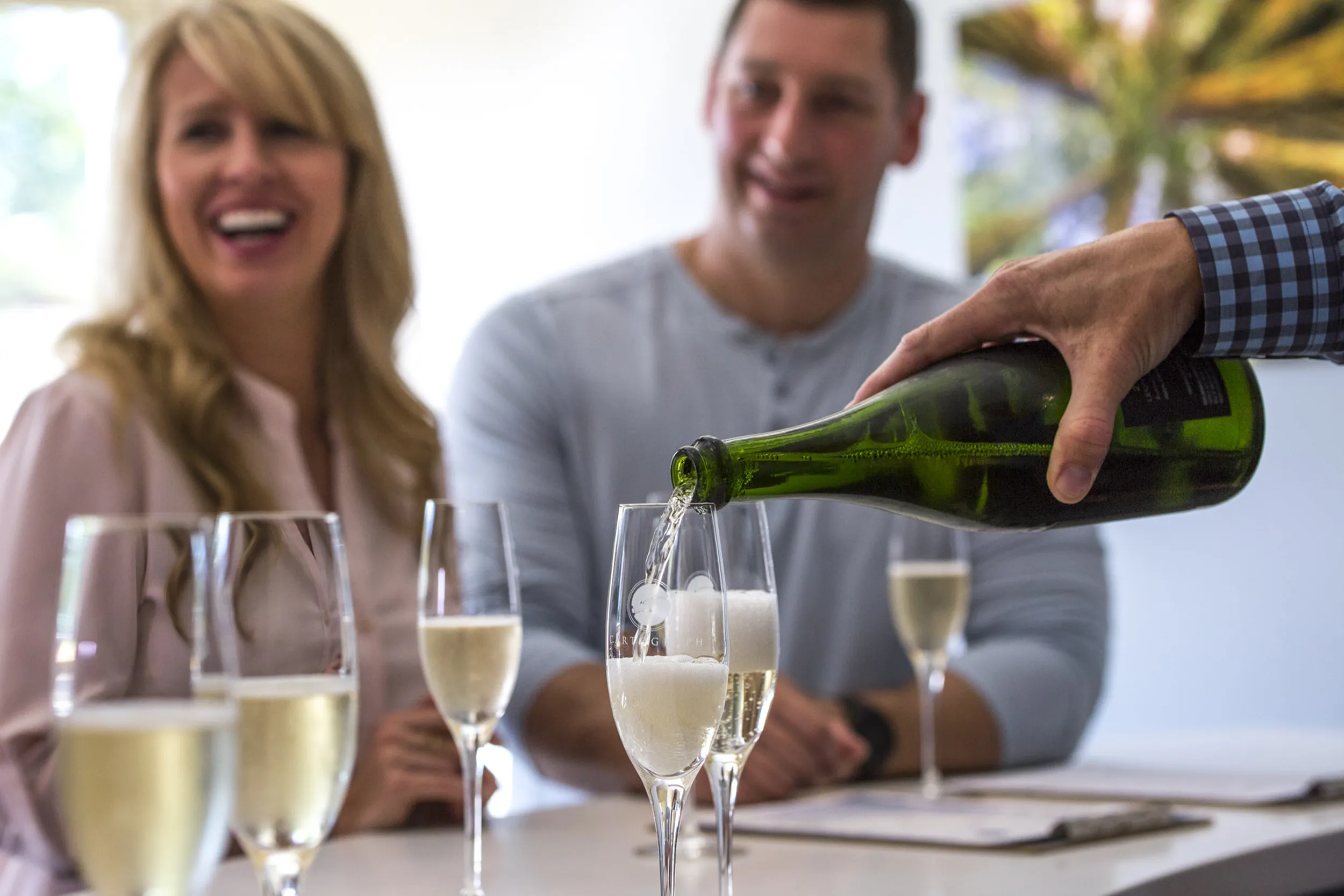 People enjoying wines from the Meridian Club